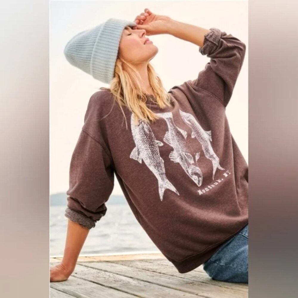 Altar'd State Montauk Fish Pullover size XS (runs very big)